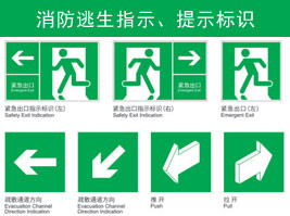 消防逃生指（zhǐ）示、提（tí）示（shì）標識